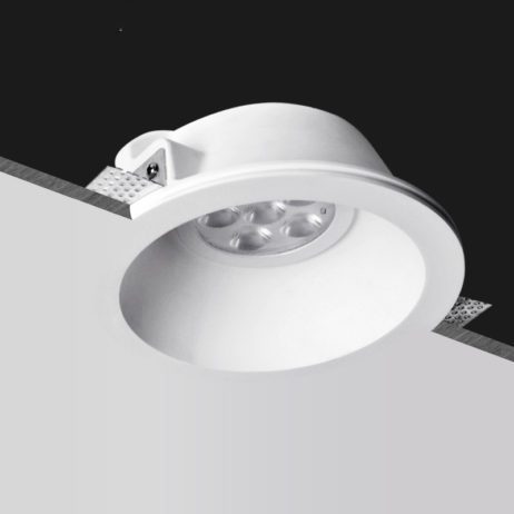Doughelec Cornice Faretti incasso cartongesso GU10 Alluminio Bianco, Portafaretto Faretto led da incasso per cartongesso incl.portalampada GU10 Rotondo 65mm per LED e Alogeno, 60-70mm 230V 10 Pezzi
