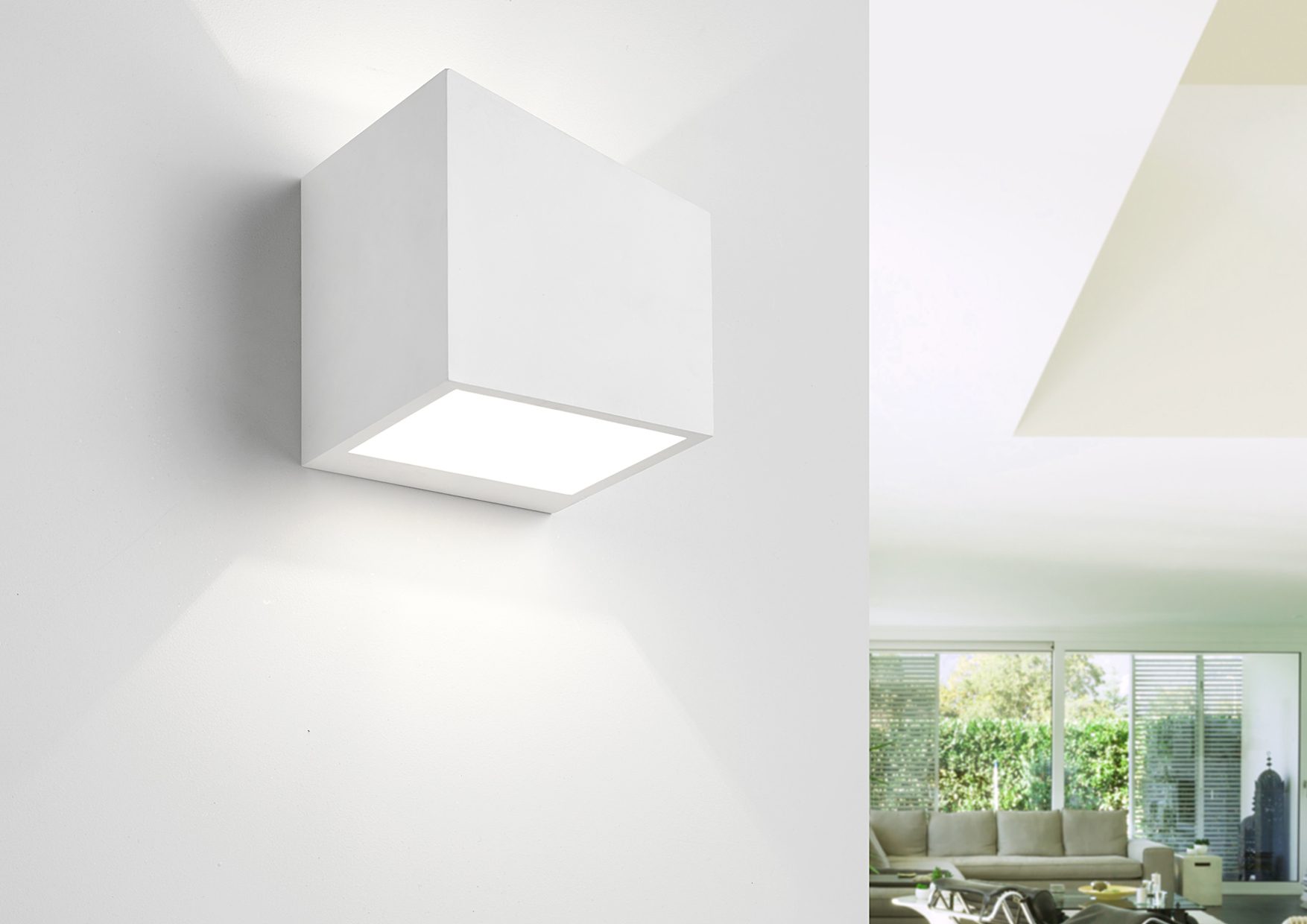 Plafoniere Da Muro Design : Sforzin applique da parete in gesso cubo philius small t u luceled