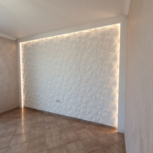 Rivestimento pannelli 3d parete testata letto