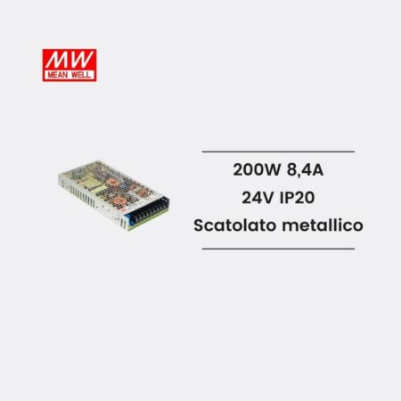 Alimentatore Scatolato metallico compatto RSP-200-24 Mean Well