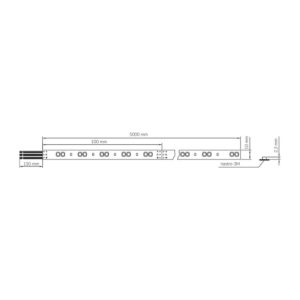 STRIP LED STRISCIA LED PERFORMANTE SL120BD20 IP20 BIANCO DINAMICO CRI90 LEDCO DISEGNO TECNICO