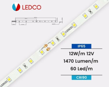 STRIP LED STRISCIA LED PERFORMANTE SL60 12V IP65 CRI90 LEDCO