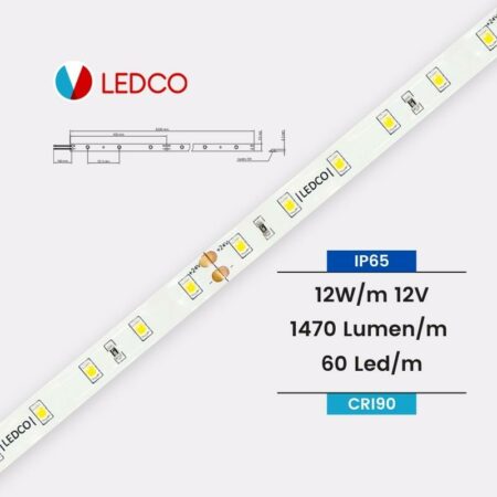 STRIP LED STRISCIA LED PERFORMANTE SL60 12V IP65 CRI90 LEDCO