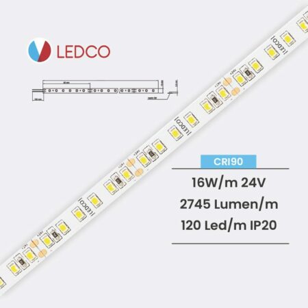 STRISCIA LED STRIP LED PERFORMANTE SL120 24V IP20 LEDCO