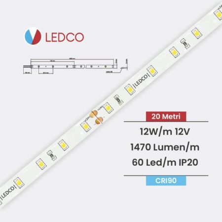 STRISCIA LED STRIP LED PERFORMANTE SL60 20 METRI 24V IP20 LEDCO