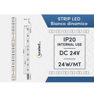 Striscia con led dinamico per modulare la temperatura di luce