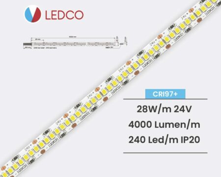 STRISCIA LED STRIP LED PERFORMANTE SL200 CRI97 24V IP20 LEDCO