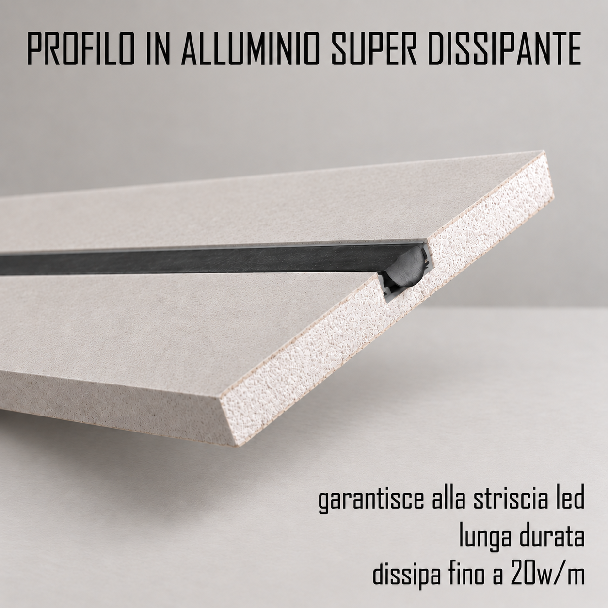 Cartongesso per led con alluminio