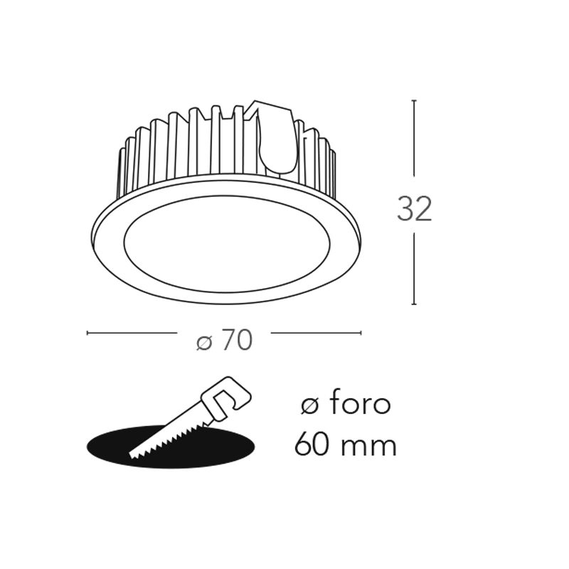 Faretti led incasso 60 mm