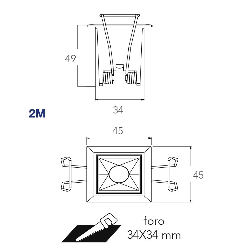 INTEC LIGHT Matrix porta faretto LED ad incasso rotondo