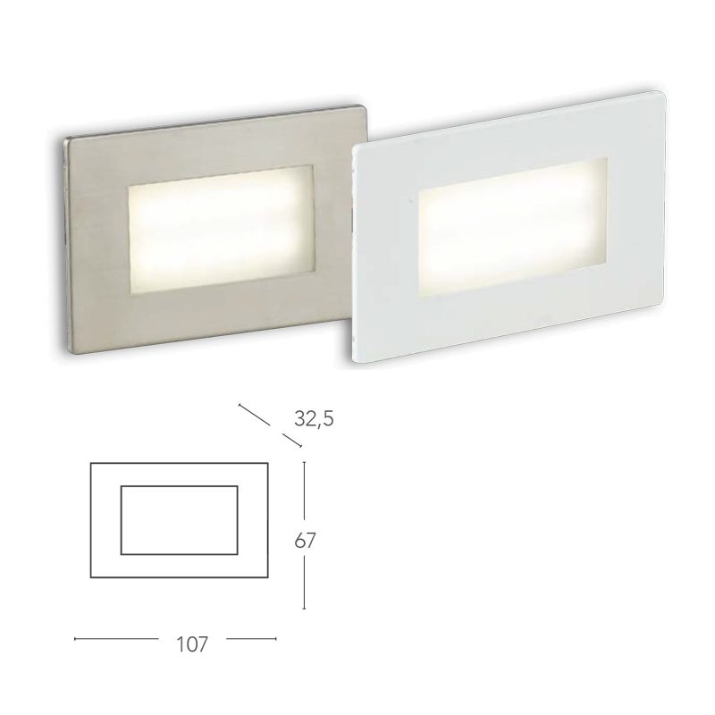 INTEC LIGHT Bolt 503S con sensore di movimento Segnapassi LED ad incasso 3W  4000K IP65 per cassetta di derivazione 503