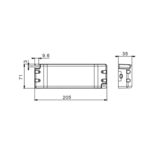 Alimentatore Classe II 200W DS20-200W24V 24V Disegno tecnico DE SANCTIS LIGHT & DESIGN