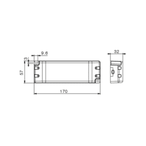 Alimentatore Classe II 72W DS20-72W24V 24V Disegno tecnico DE SANCTIS LIGHT & DESIGN