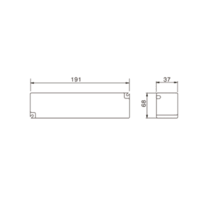 Alimentatore da esterno DS67-200W24V Disegno tecnico de Sanctis Light & Design
