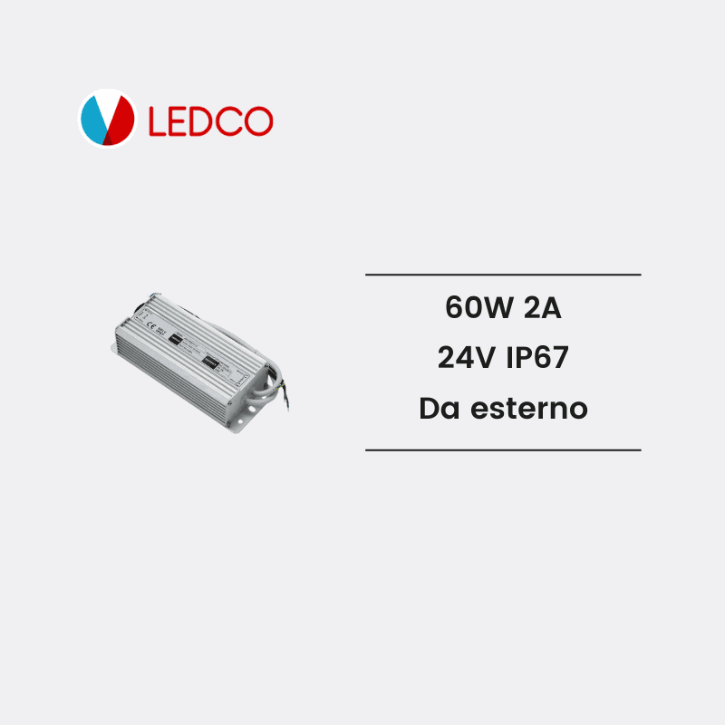 Ledco tr2460/67 alimentatore 60w 24V 2a ip67