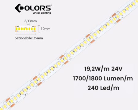 STRISCIA LED PERFORMANTE COLORS DJ240 19,2W:M COLORS LED