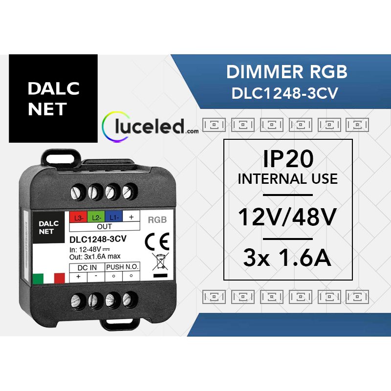 Dalcnet dlc1248-3cv controller led dimmer 3cv 12/48V easy RGB