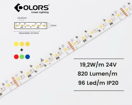 STRIP LED STRISCIA LED PERFORMANTE DA696RGB IP20 RGB CRI90 COLORS