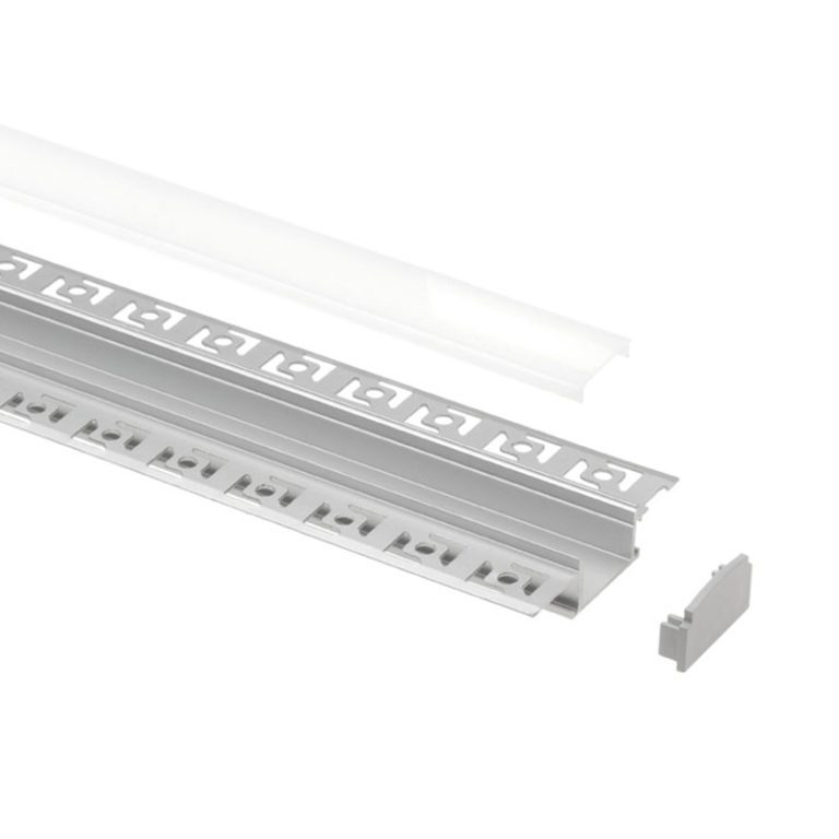 Kit profilo in alluminio ad incasso raso cartongesso 10 metri copertura