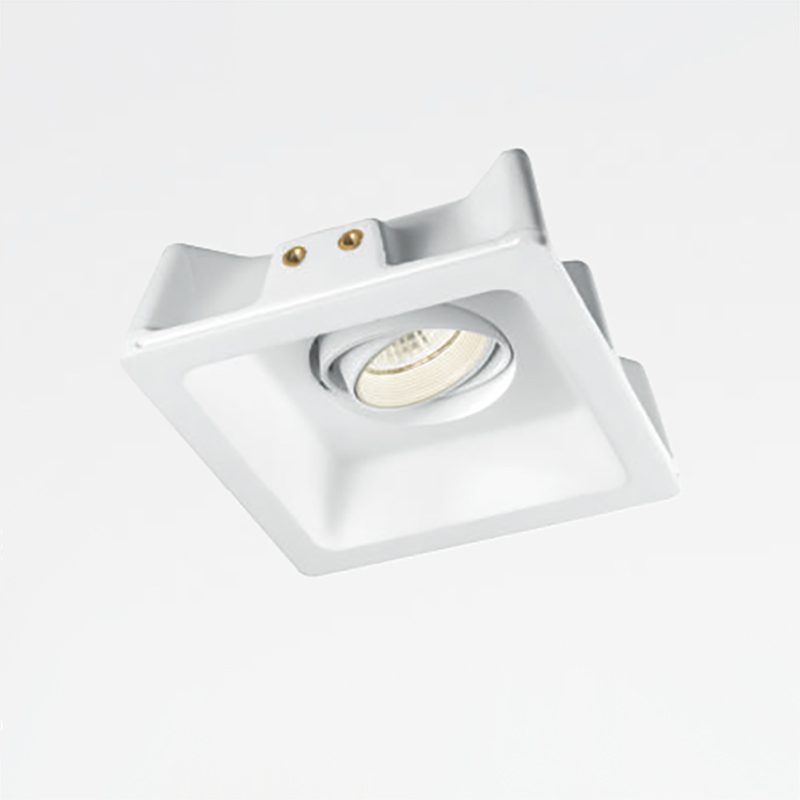 Faretto LED 8W moderno incasso quadrato gesso soffitto lampada GU10 12x12cm  LUCE 6000K