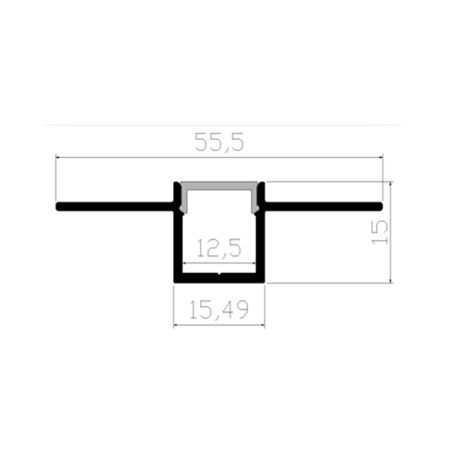 Kit profilo in alluminio ad incasso raso cartongesso 10 metri copertura ...