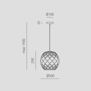 Lampadario a sospensione Amina