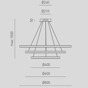 Lampadario a sospensione Iole