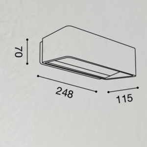 Lampada da parete per esterno GES760 Gea Led