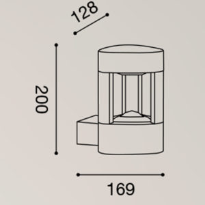 Lampada da parete per esterno GES482 Gea Led