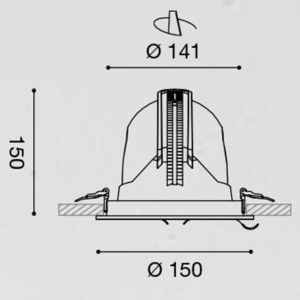 Faretto a incasso LED Gealed GFA910