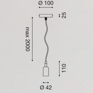 Pendente assemblato con cavo elettrico GSO070 Gea Led