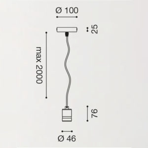 Pendente assemblato con cavo elettrico GSO090 Gea Led