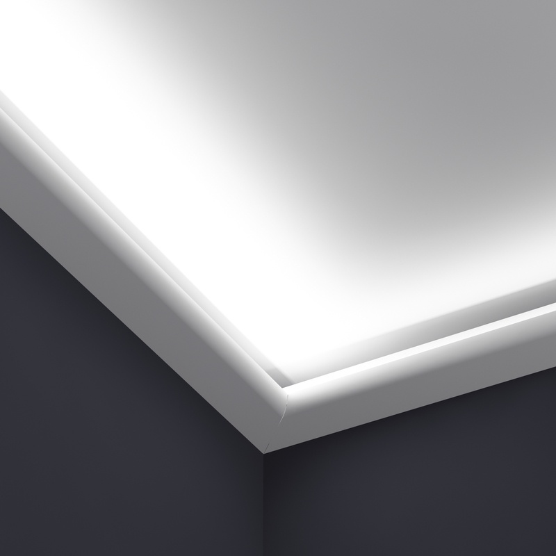 Cornice veletta in gesso per striscia Led stondata DS5035