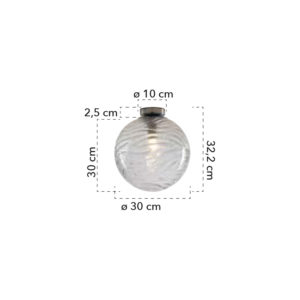 Lampada da soffitto F disegno tecnico Nereide G PL30 TR
