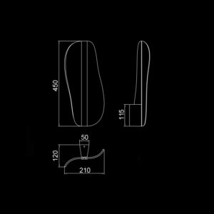 Lampada a parete Bianca Disegno tecnico Mantra Illuminazione luceledcom