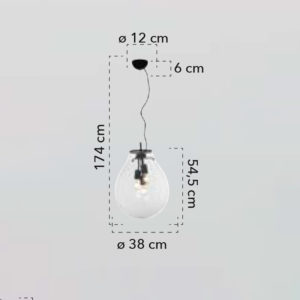 Lampada a sospensione disegno tecnico Azuma S38