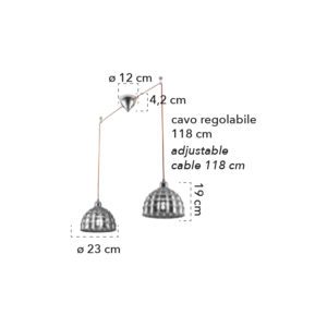 Lampada a sospensione disegno tecnico Callas S2