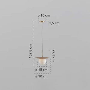 Lampada a sospensione disegno tecnico Chaplin S30