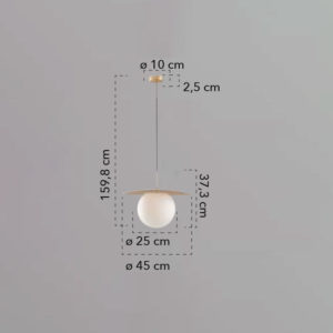 Lampada a sospensione disegno tecnico Chaplin S45