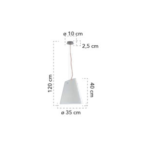 Lampada a sospensione disegno tecnico Ermes S3