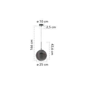 Lampada a sospensione disegno tecnico Greenwich G S1 GR