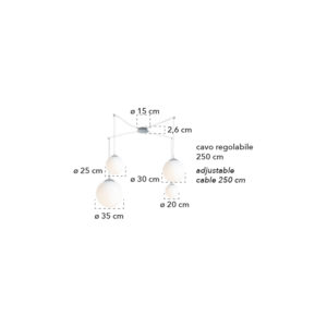 Lampada a sospensione disegno tecnico Lampd S4 BCO