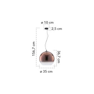 Lampada a sospensione disegno tecnico Marte S35 RM