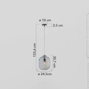 Lampada a sospensione disegno tecnico Nereide C S1 BLU