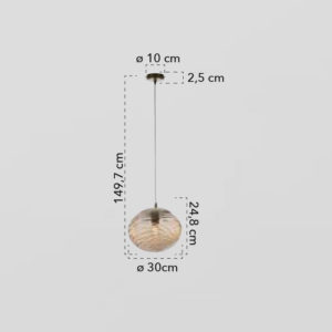 Lampada a sospensione disegno tecnico Nereide E S1 CH