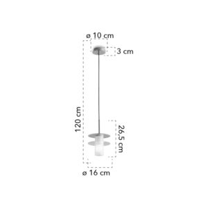 Lampada a sospensione disegno tecnico Record S16