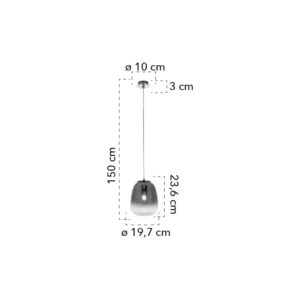 Lampada a sospensione disegno tecnico Smoke S18