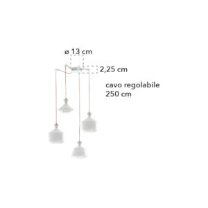 Lampada a sospensione disegno tecnico Sugar S4