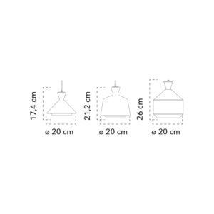 Lampada a sospensione disegno tecnico Sugar S4 dett