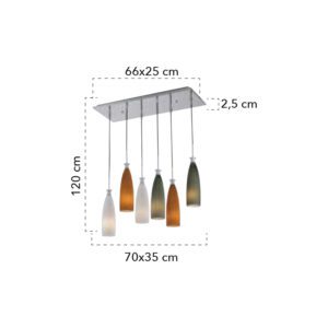Lampada a sospensione disegno tecnico Swing SQ-6